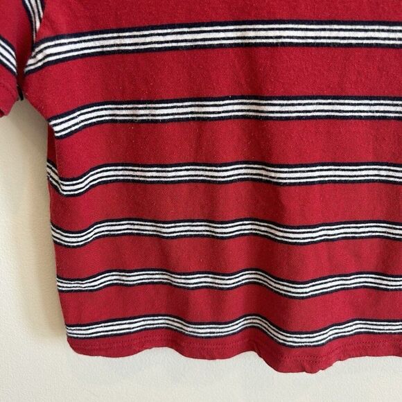 Brandy Melville Lot of 2 Striped Cropped Tees Made in Italy 100% Cotton One Size - Picture 6 of 12
